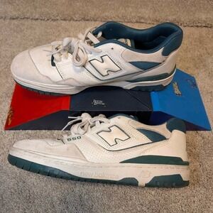 New Balance 550 BB550STA White Teal Low Top Sneakers Men 10.5